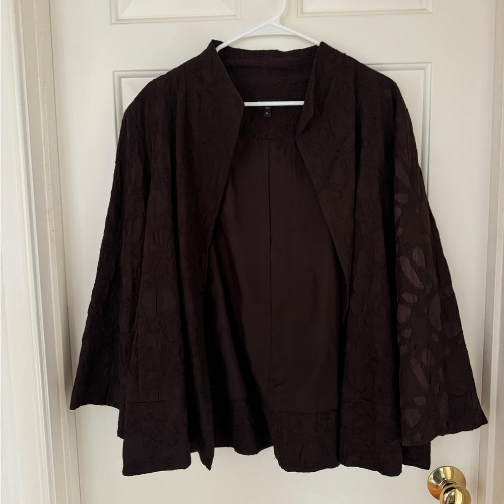 Eileen Fisher Silk Brown Tank + Jacket - Picture 7 of 14
